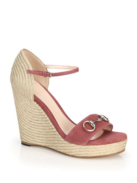 gucci wedge sandal|Gucci espadrilles wedges pink.